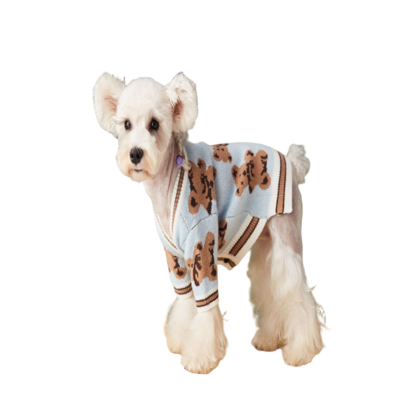 Preppy Style Dog Cat Sweater V-Neck Striped Vest for Winter