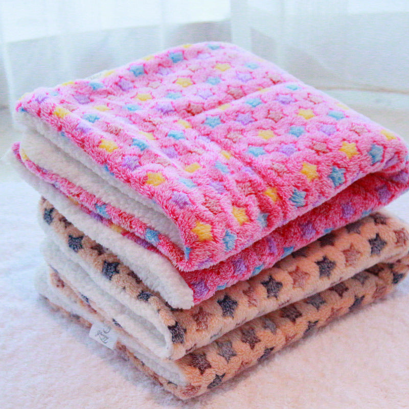 Soft Coral Fleece Pet Blanket for Cats & Dogs