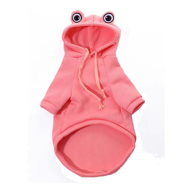Frog Dog Sweater Fleece Clothes for Small and Medium Dogs Fashionable Pet Apparel