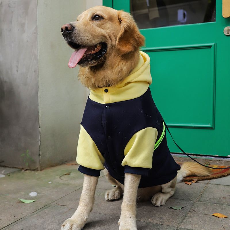 Large Dog Winter Sweater with Transparent Pocket Casual Wear
