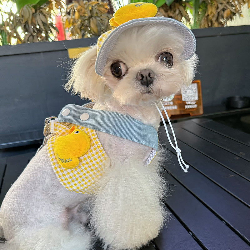 3-in-1 Pet Harness Set with Hat – Leash, Rope & Outfit