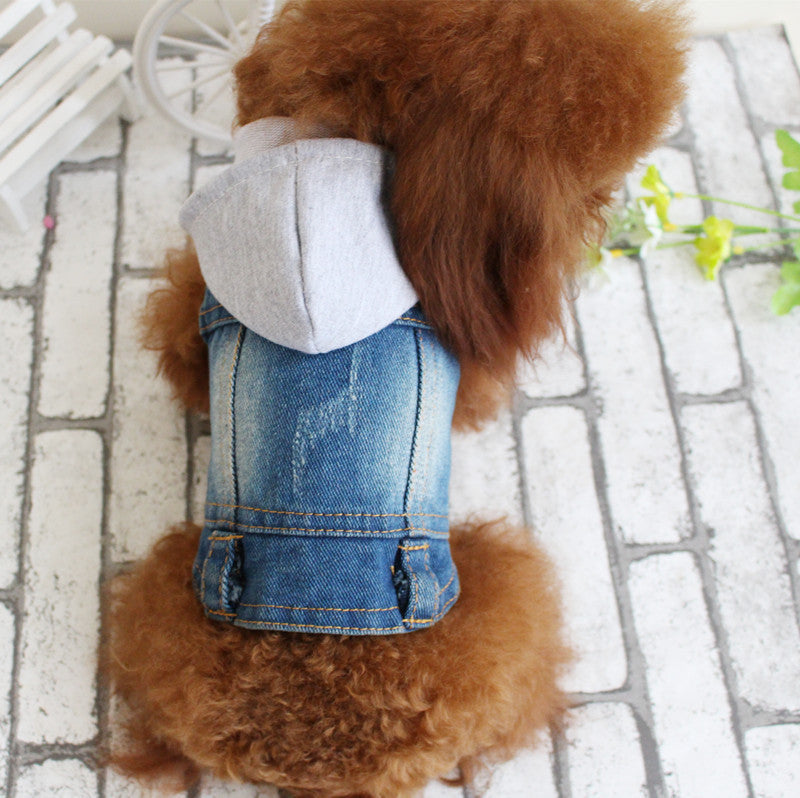 Designer Dog Denim Jacket Vest Coat for Small Dogs and Puppies