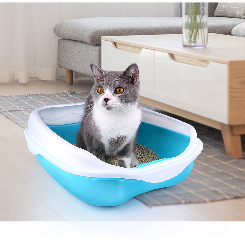 Cat Litter Box Set with Mat and Shovel