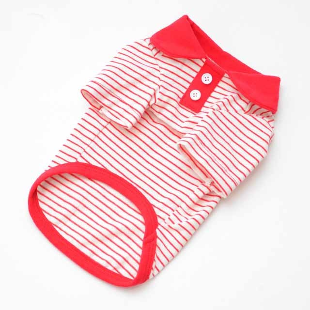 Striped Polo Shirt for Pets Comfortable Cotton Dog Shirt for Casual Wear