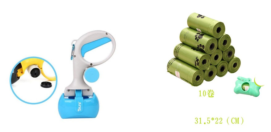 Portable Dog Poop Scooper with Waste Bag Dispenser for Quick Cleanup