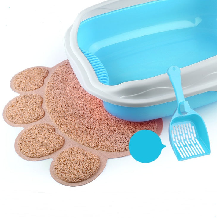 Cat Litter Box Set with Mat and Shovel