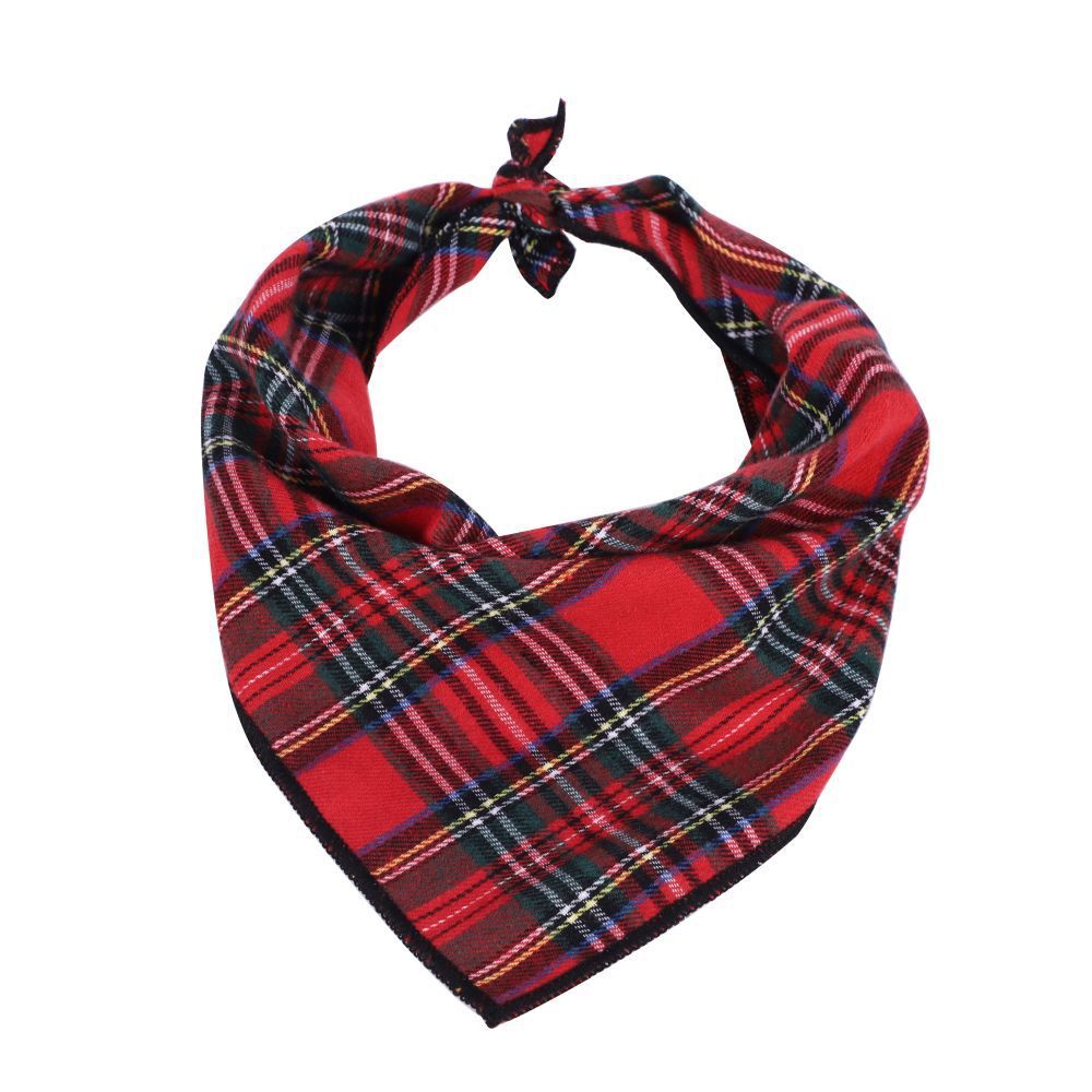 Christmas Triangle Pet Bandana Santa Deer Print Scarf for Holiday Fun