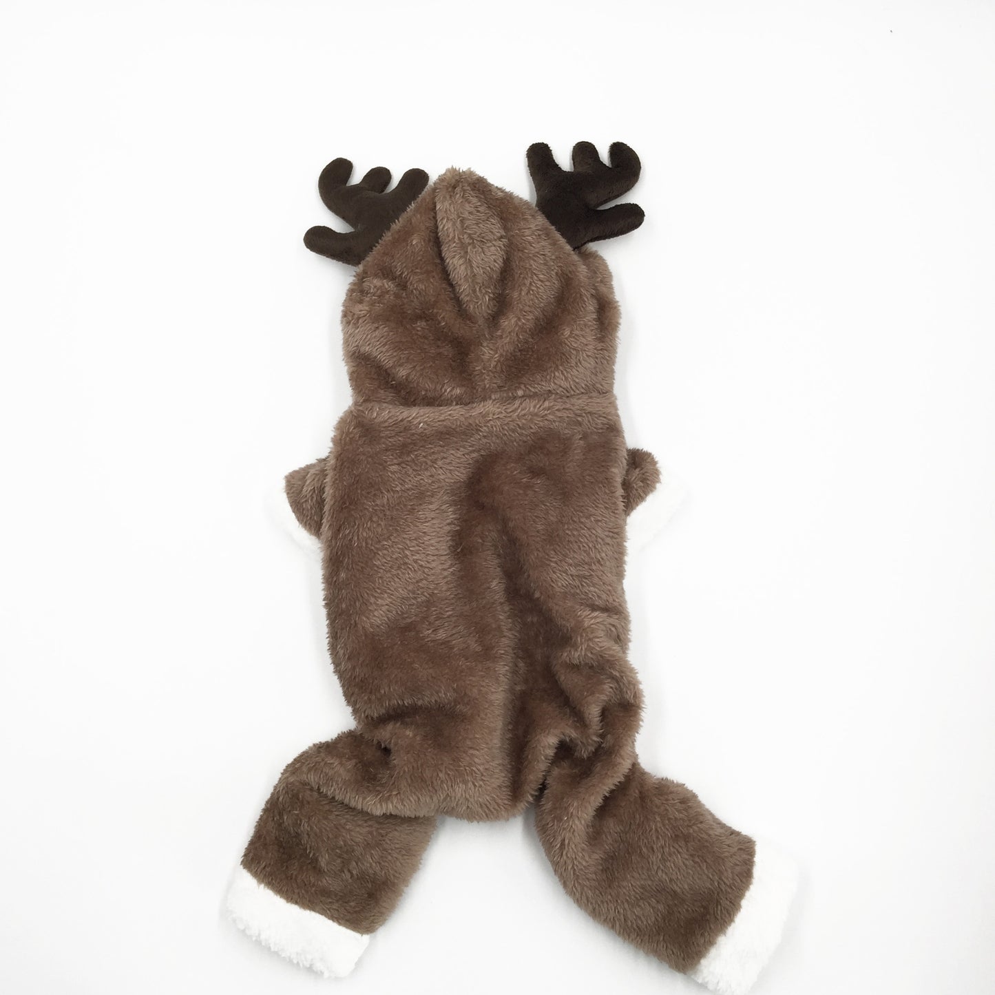Christmas Elk Dog Hoodie Warm Coral Fleece Winter Pet Clothes
