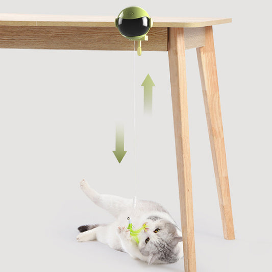 Automatic Lifting Ball Electric Cat Toy – Interactive Play with Feather & Bell