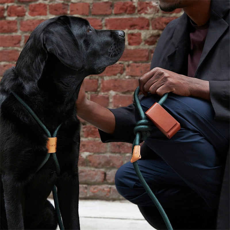 Portable Pet Garbage Bag Leather Dispenser For Going Out