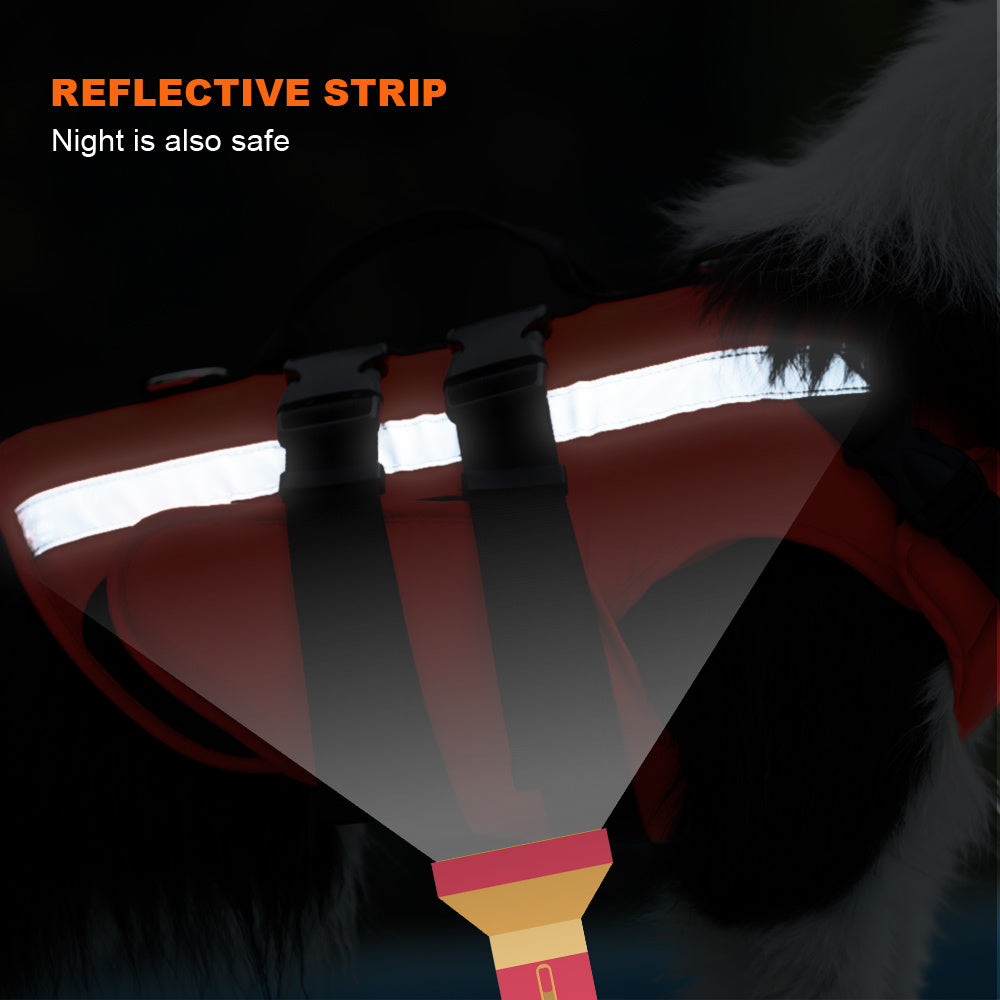 Reflective Dog Life Jacket with Buoyancy and Safety Features