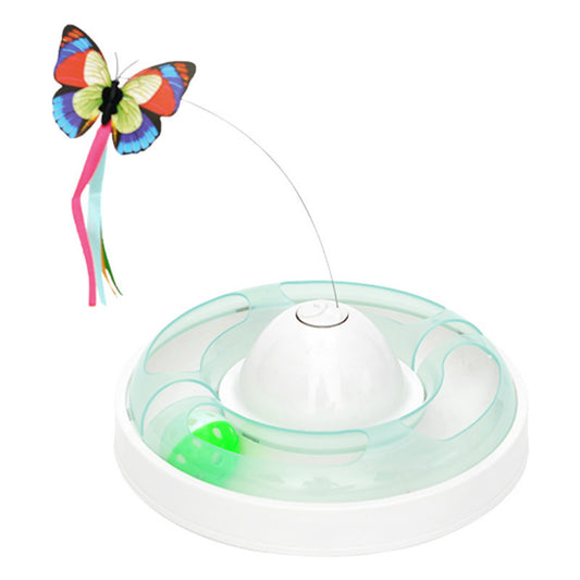 Butterfly toy funny cat stick cat turntable