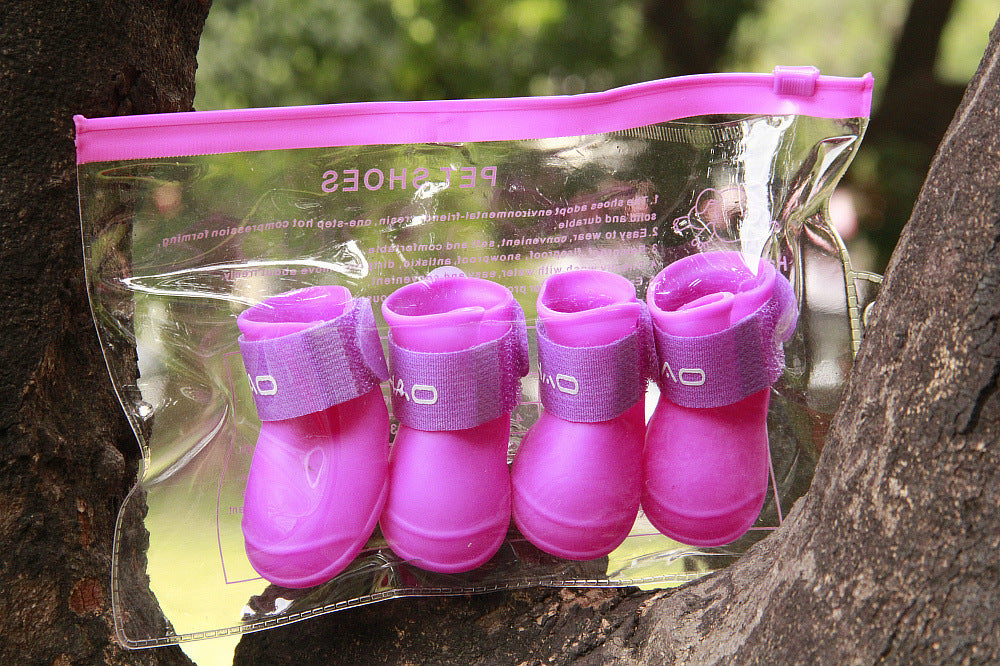Waterproof Cartoon Pet Dog Shoes Candy Rain Boots