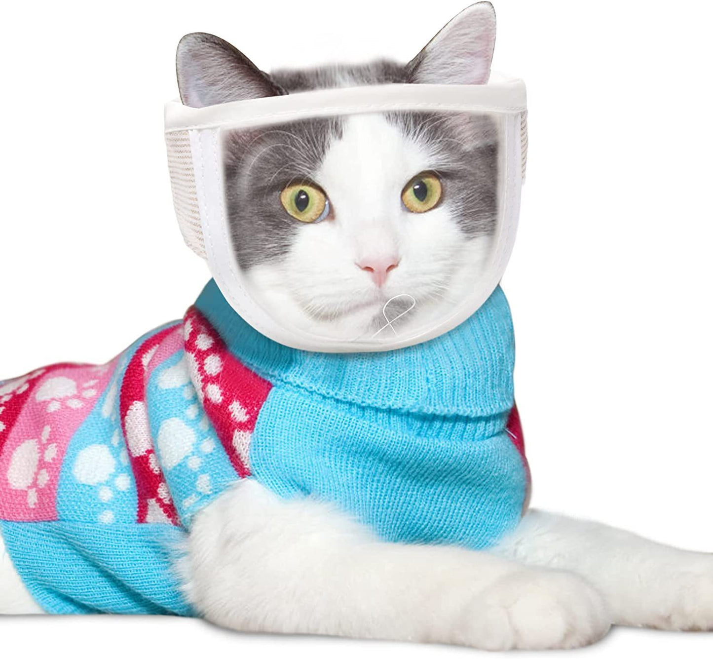 Transparent Cat Muzzle for Grooming and Biting Prevention