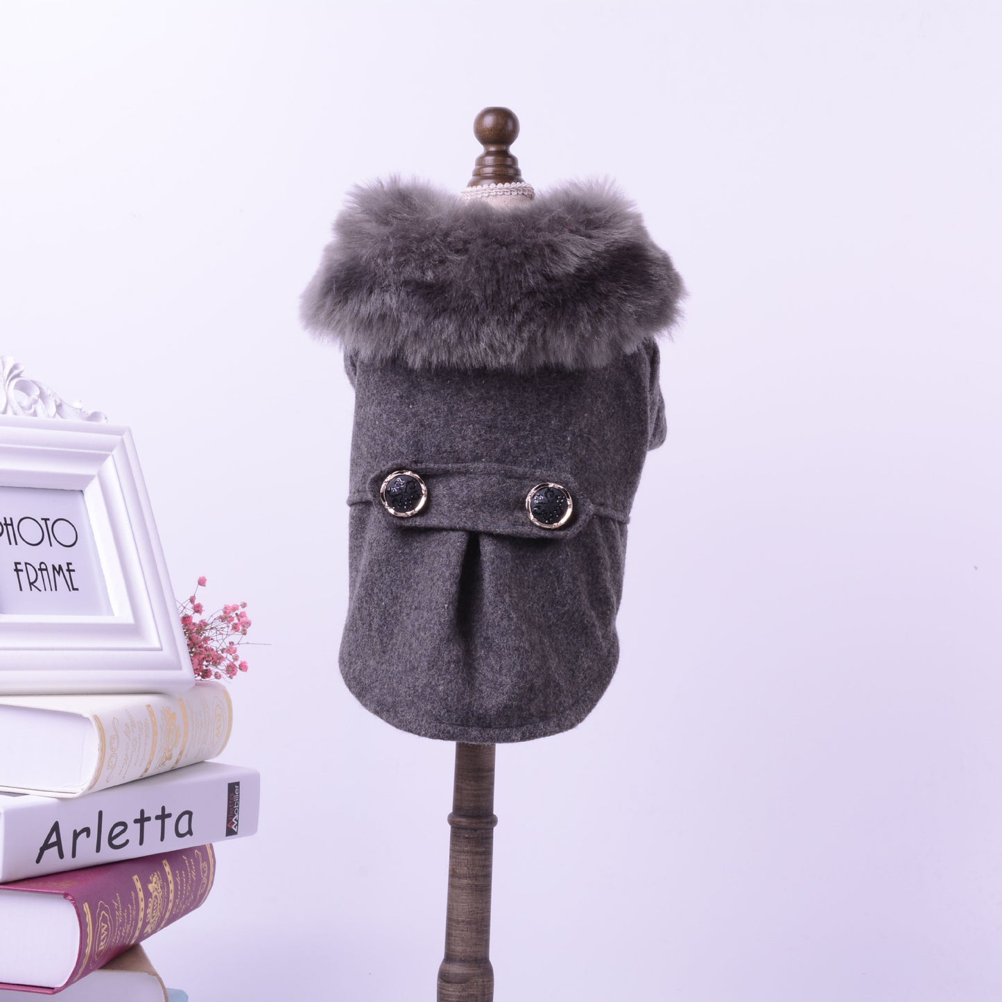 Wool Collar Dog Winter Coat for Small and Large Breeds