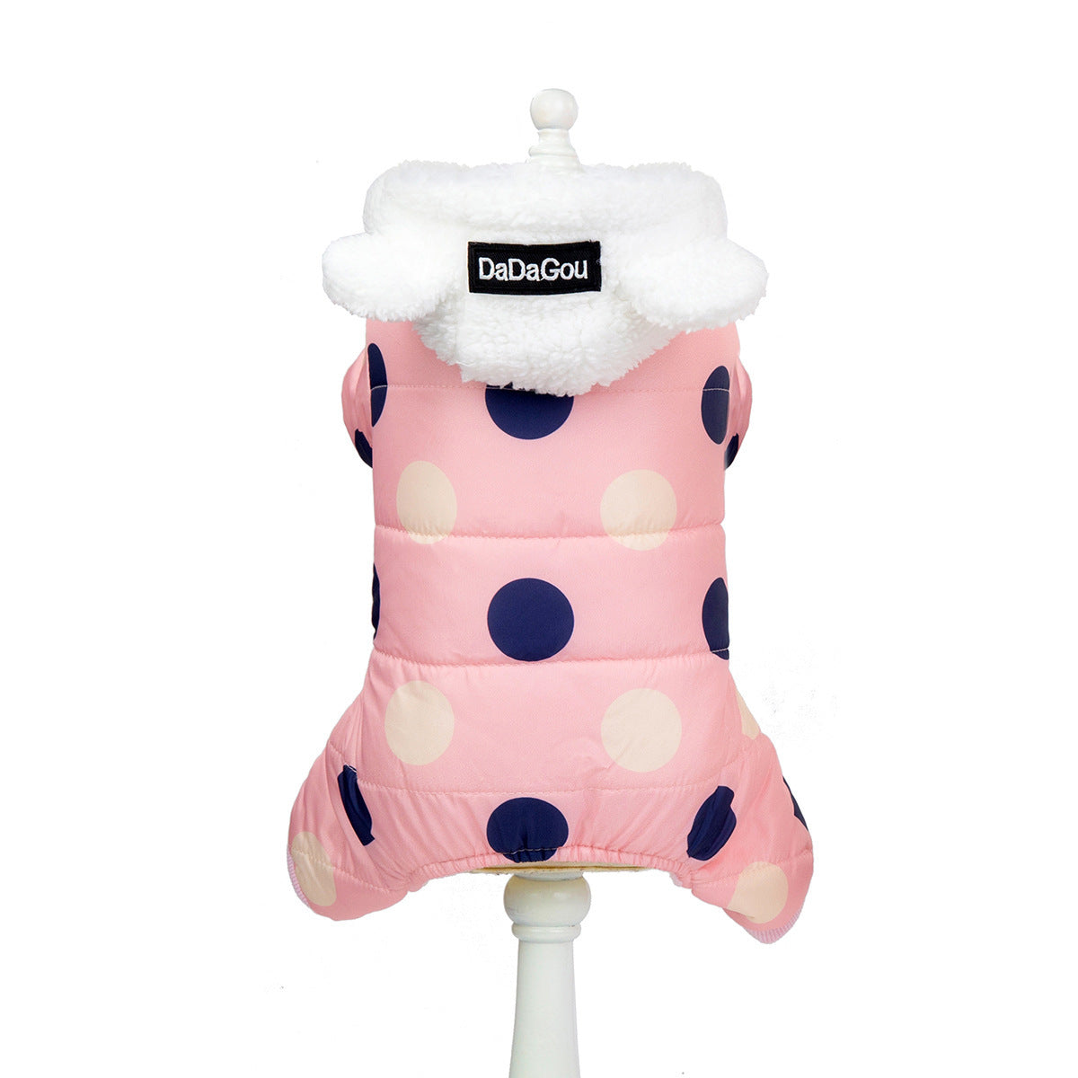 Warm Cotton Four-Legged Pet Coat Polka Dot Design for Winter