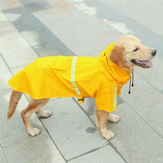 Waterproof Dog Raincoat Reflective Hooded Jacket for Pets