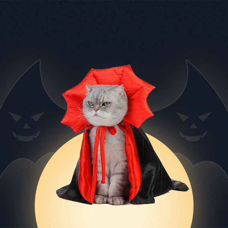 Halloween Vampire Cloak for Pets Scary Costume for Cats and Dogs