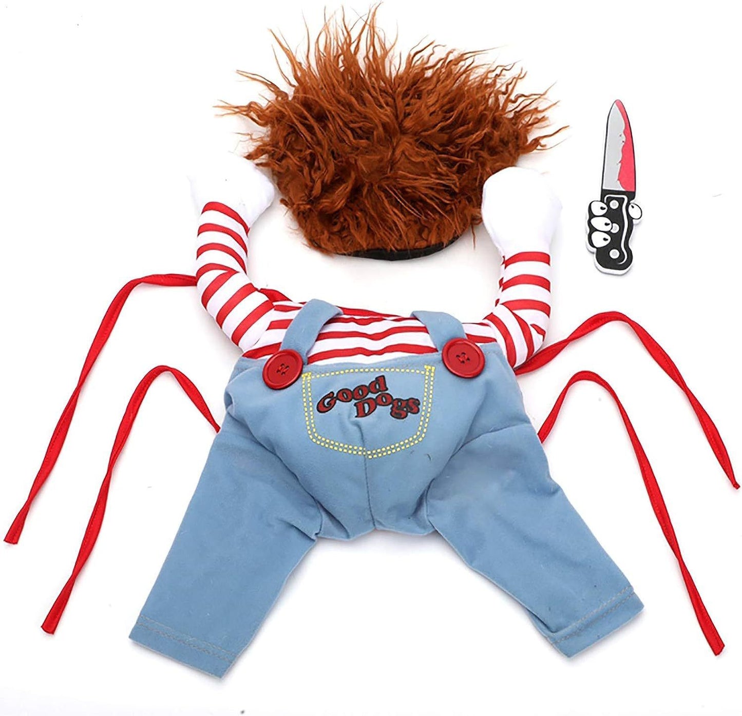 Striped Halloween Dog and Cat Harness Pants – Fun 3-Piece Set with Knife Accessory