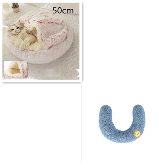 Plush Round Dog and Cat Bed for Winter Comfort