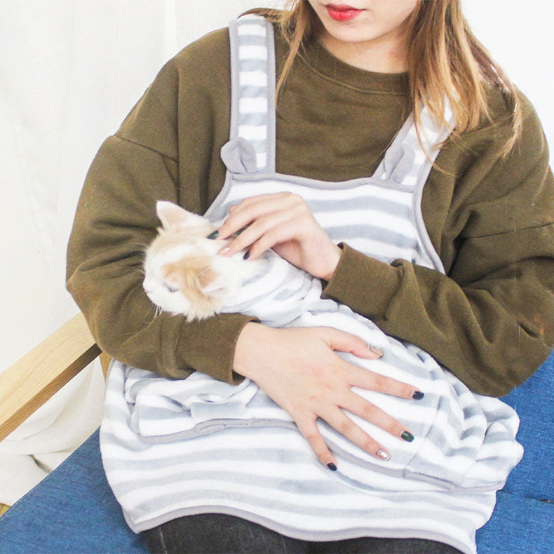 Pet Apron for Women Touch the Cat Small Dog Clothes Non-Stick Anti-Grab Coral Fleece Apron