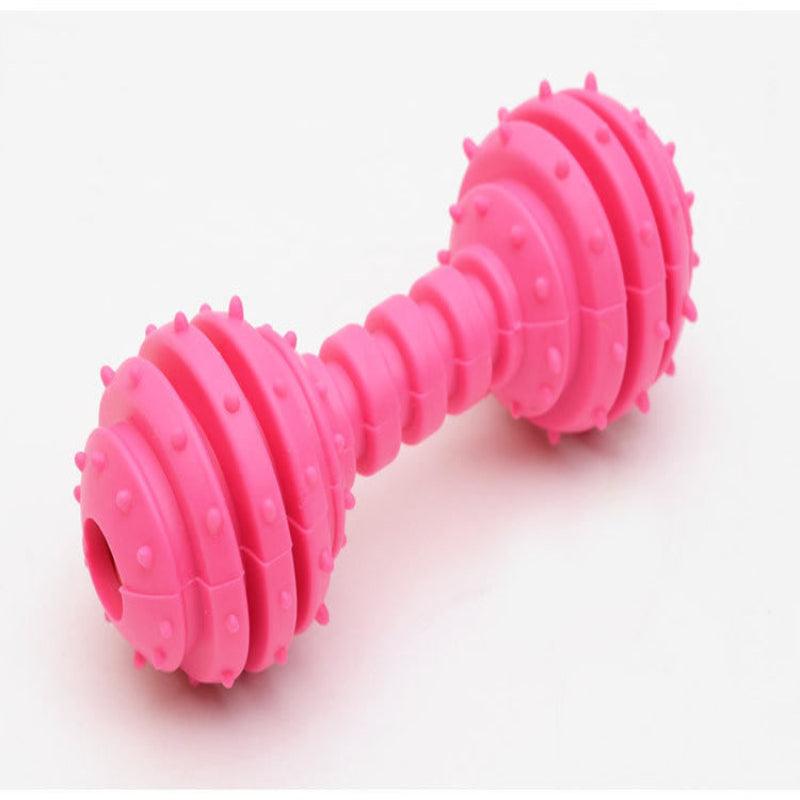 TPR Rubber Barbell Pet Toy with Spiked Ring – Durable and Fun Bite Toy for Pets
