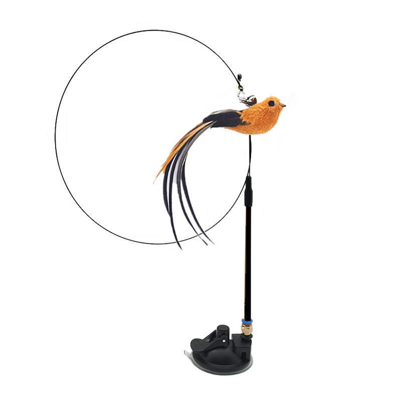 Cat Teaser Stick Can Replace The Head Steel Wire Feather Pole Can Replace Toys