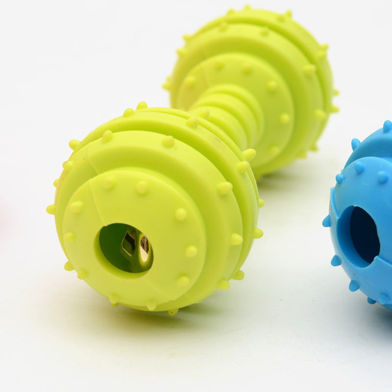 TPR Rubber Barbell Pet Toy with Spiked Ring – Durable and Fun Bite Toy for Pets
