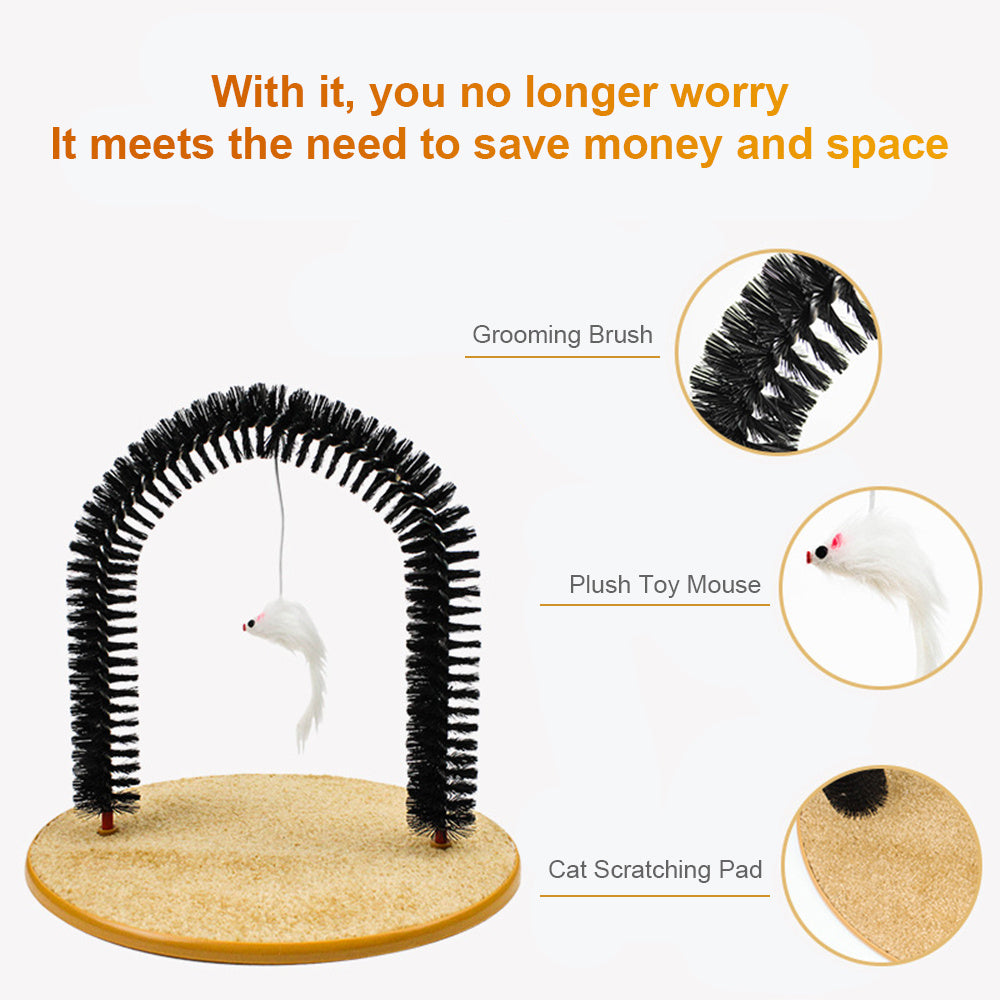 Cat Self-Grooming Arch with Scratching Pad