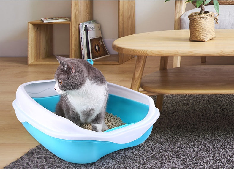 Cat Litter Box Set with Mat and Shovel
