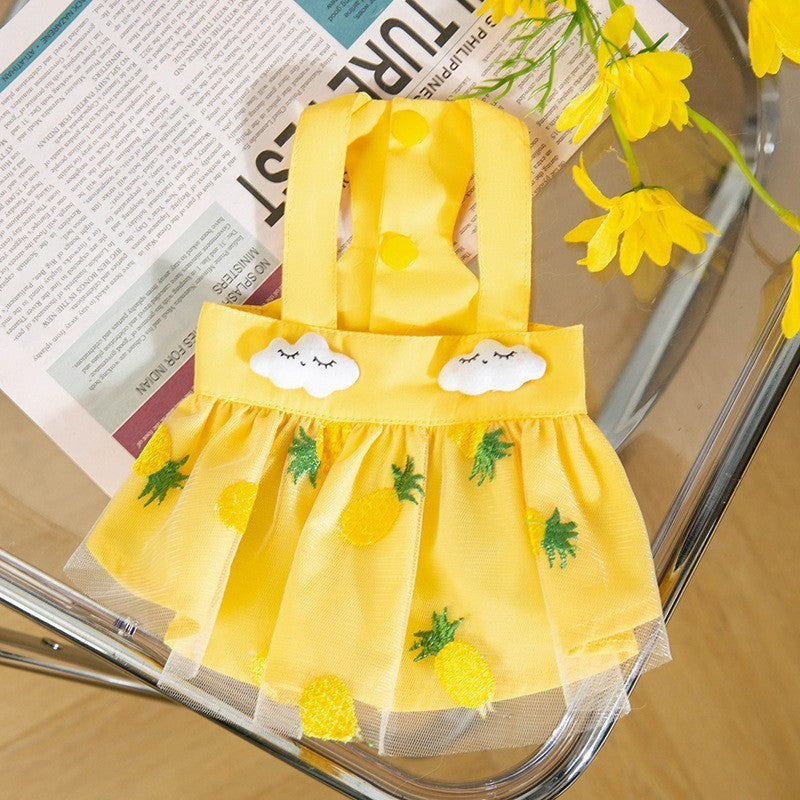 New Dog Clothes Cute Mesh Strawberry Strap Dress