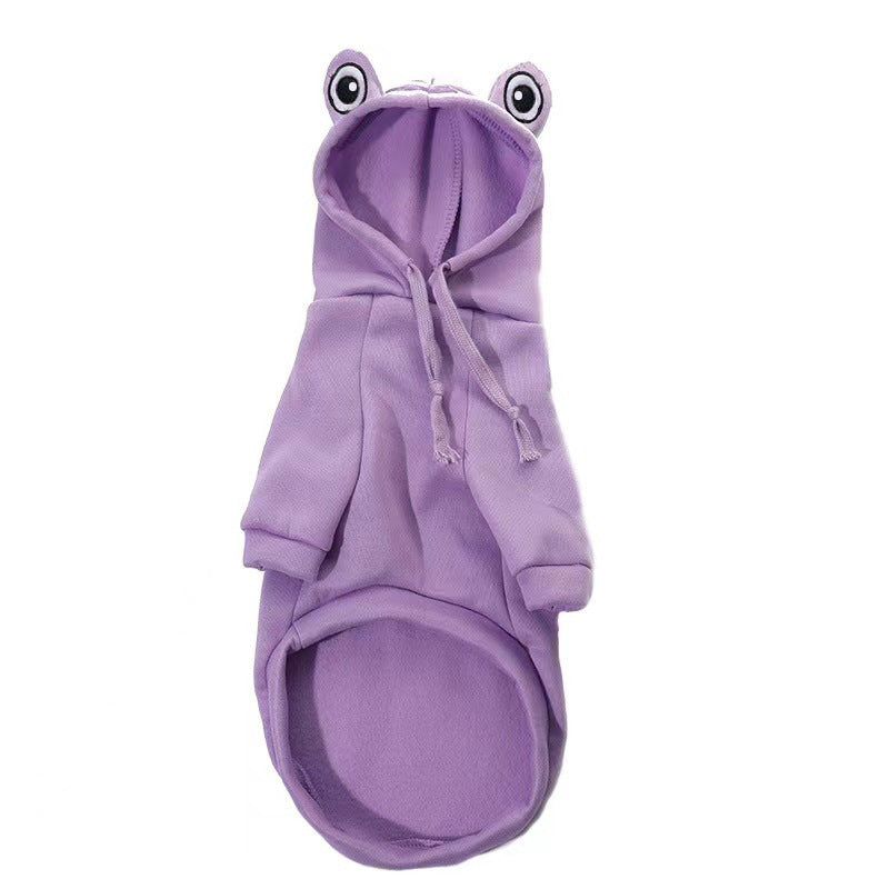 Frog Dog Sweater Fleece Clothes for Small and Medium Dogs Fashionable Pet Apparel