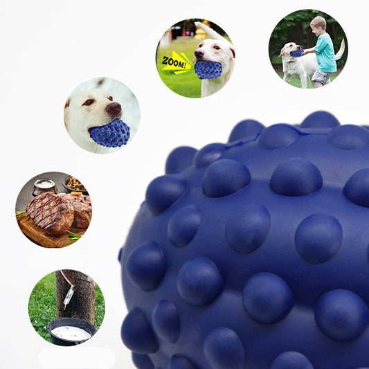 Natural Rubber Bite-Resistant Rugby Toy for Dogs – Teeth Grinding & Cleaning