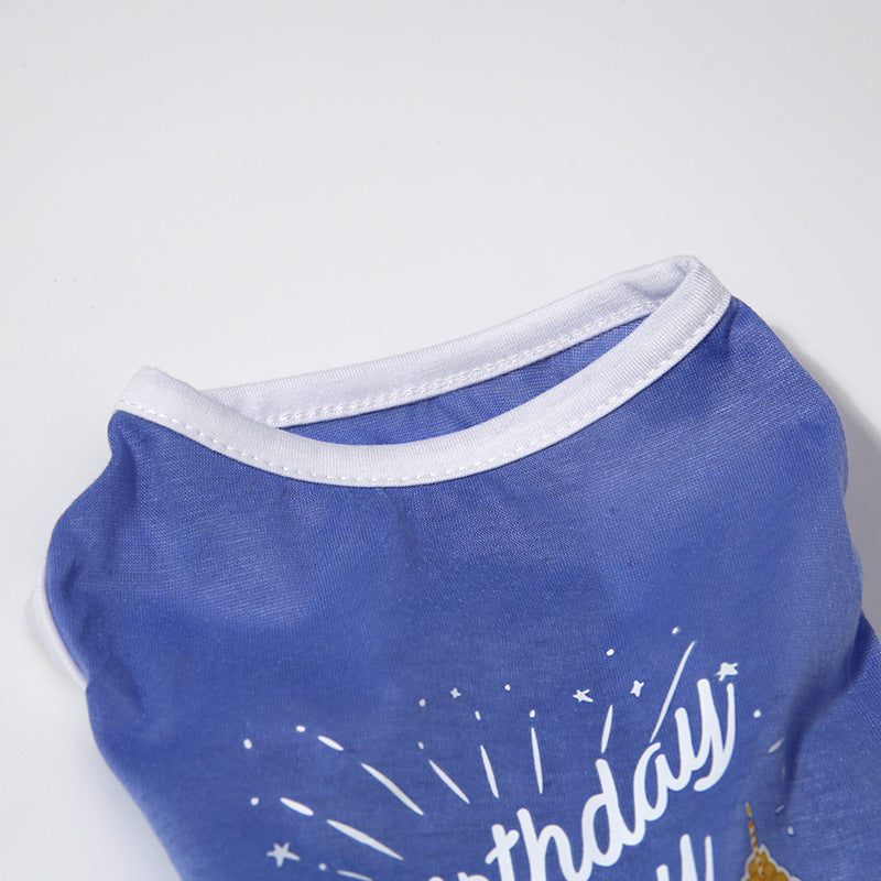 Casual Cotton Dog Vest in Light Blue for Comfort and Style