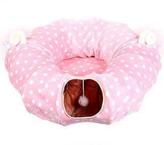 Drop shippingJouets vente Chaude Tunnel Long 1.2 M Belle Fun conception 2 Windows et 2 Trous Chat Tunnel Chaton Chiot Pet fournitures