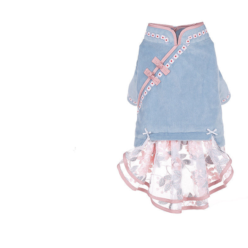 Elegant Cat Clothes with Stylish High Waist Bow Skirt