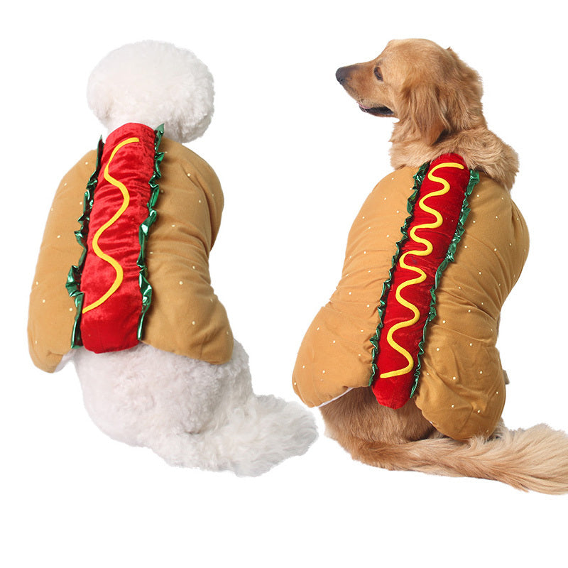 Funny Hot Dog Pet Costume Cute Dog and Cat Outfit