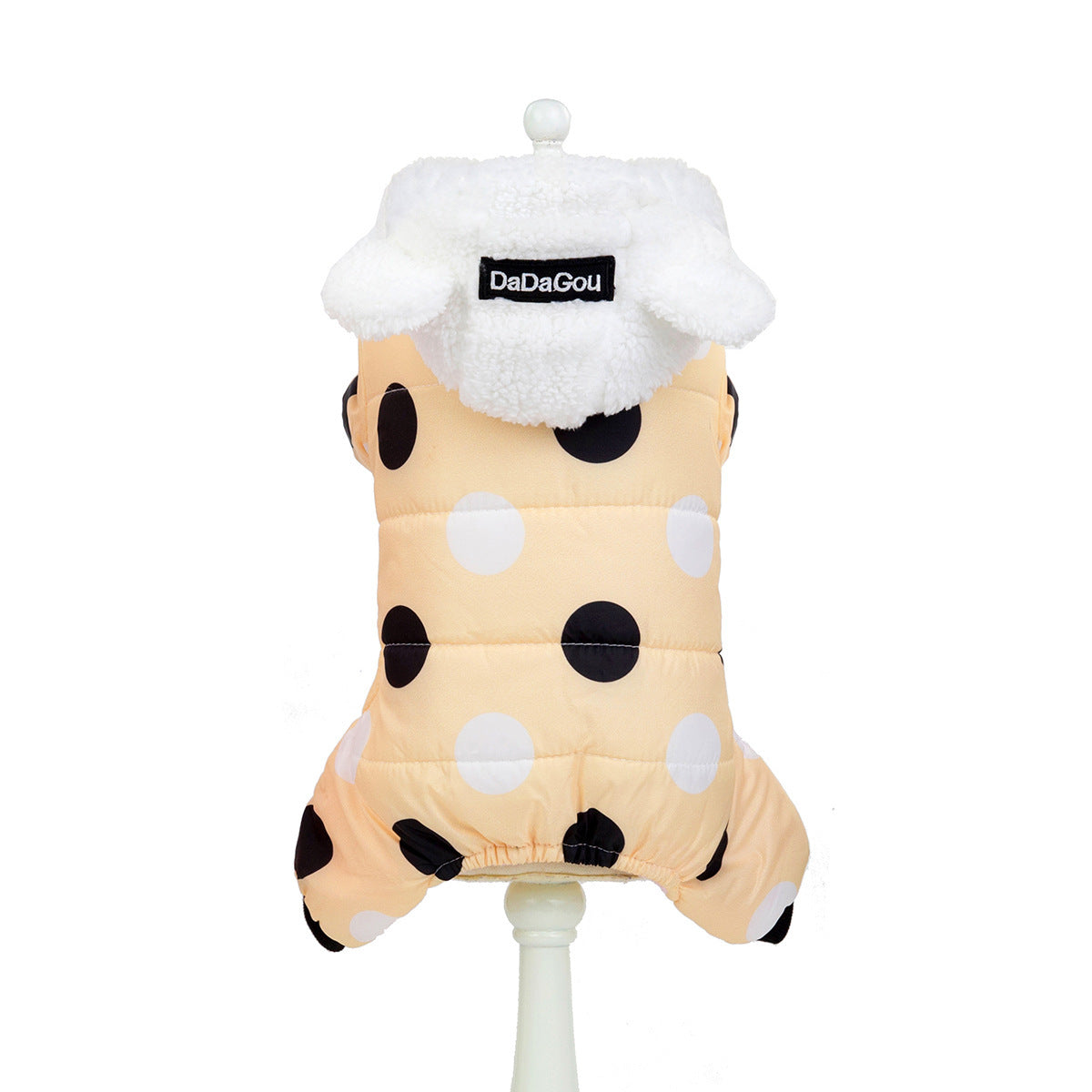 Warm Cotton Four-Legged Pet Coat Polka Dot Design for Winter