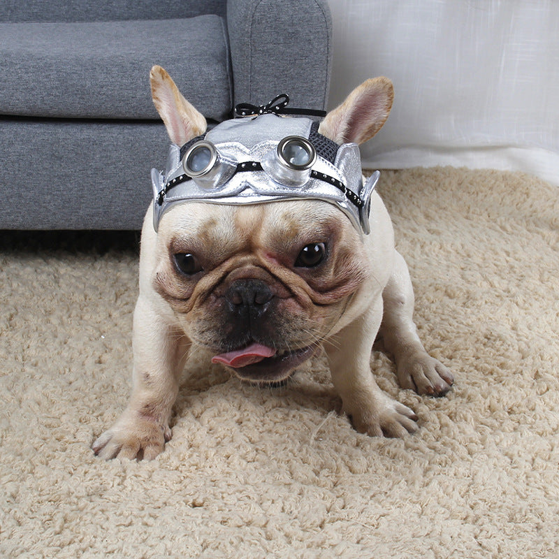 Stylish Pilot Hat for Cats and Dogs with Adjustable Fit