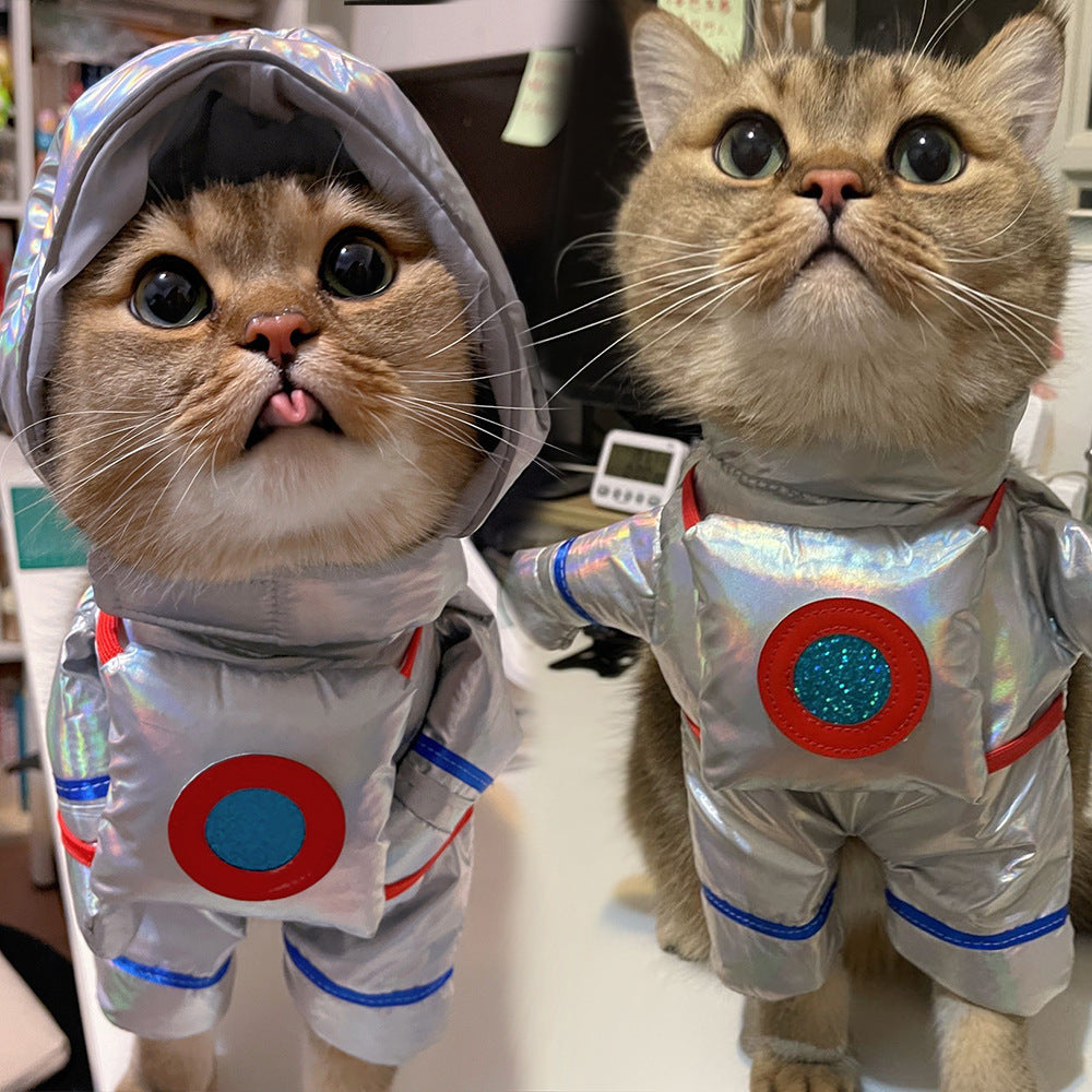 Funny Space Suit Costume for Pets Halloween Dress Up Dog Apparel