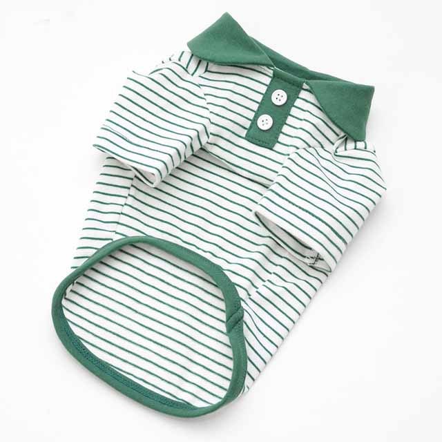 Striped Polo Shirt for Pets Comfortable Cotton Dog Shirt for Casual Wear
