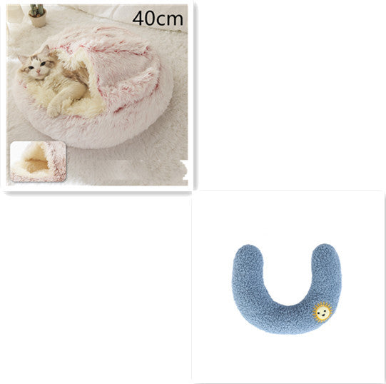 Plush Round Dog and Cat Bed for Winter Comfort