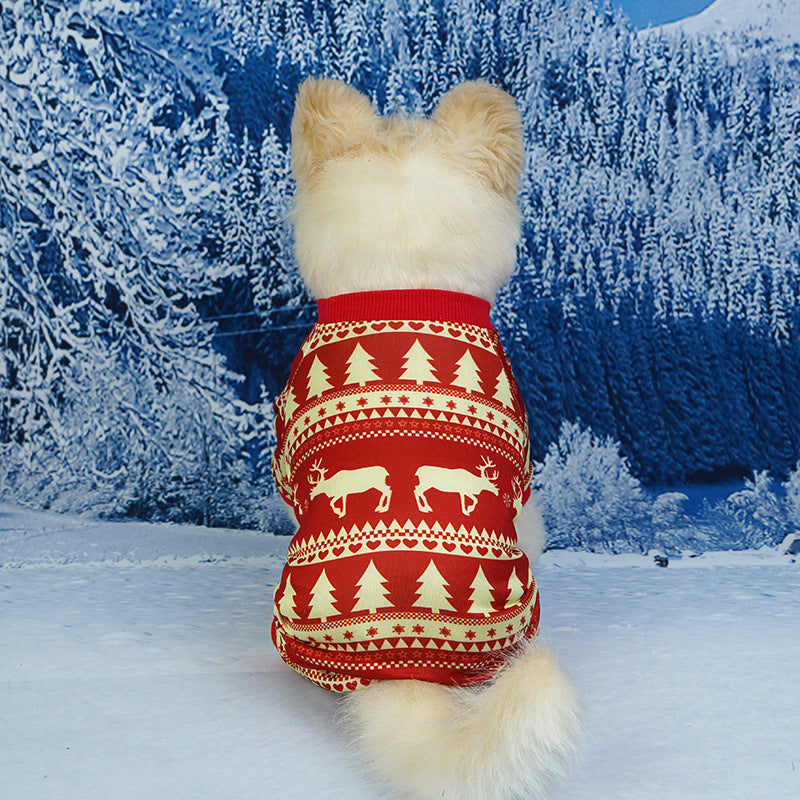 Festive Pet Christmas Clothes Red and Green Holiday Outfit for Dogs and Cats