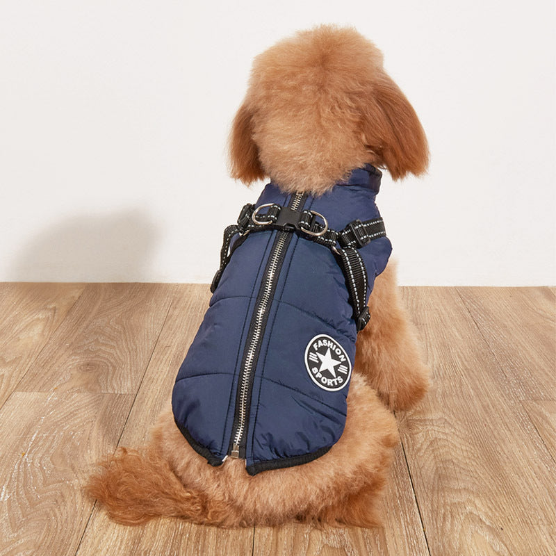 Warm Dog Coat with Reflective Design