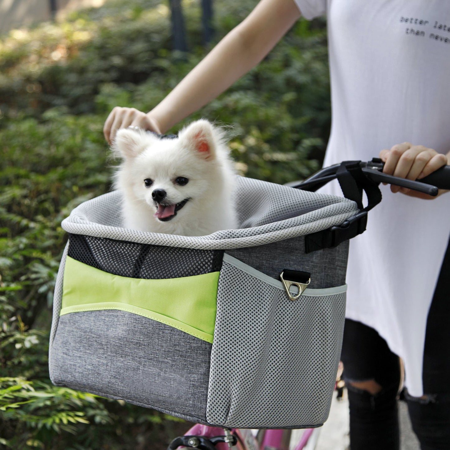 Bicycle Pet Basket Carrier for Small Dogs Travel
