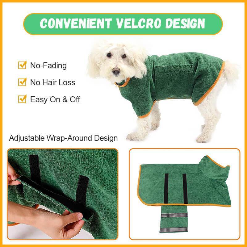 Super Absorbent Microfiber Dog Bath Towel with Adjustable Straps