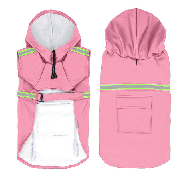 Waterproof Reflective Dog Raincoat with Pocket Design for Outdoor Protection