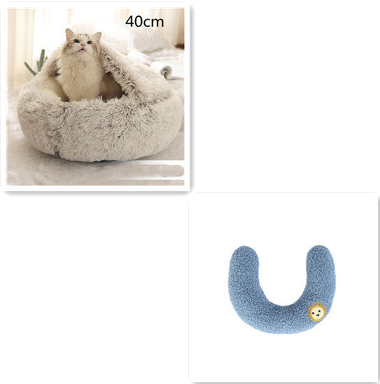 Plush Round Dog and Cat Bed for Winter Comfort