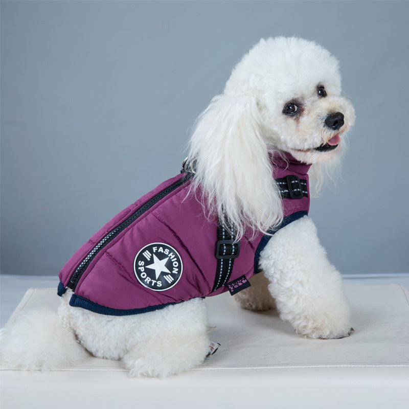 Waterproof Winter Dog Jacket with Built-in Harness for Cold Weather