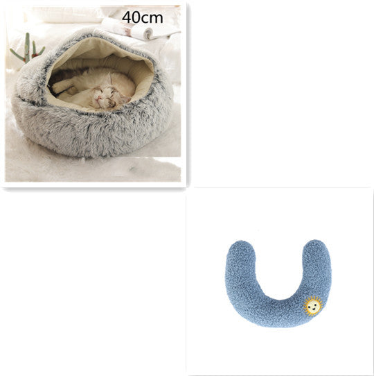Plush Round Dog and Cat Bed for Winter Comfort